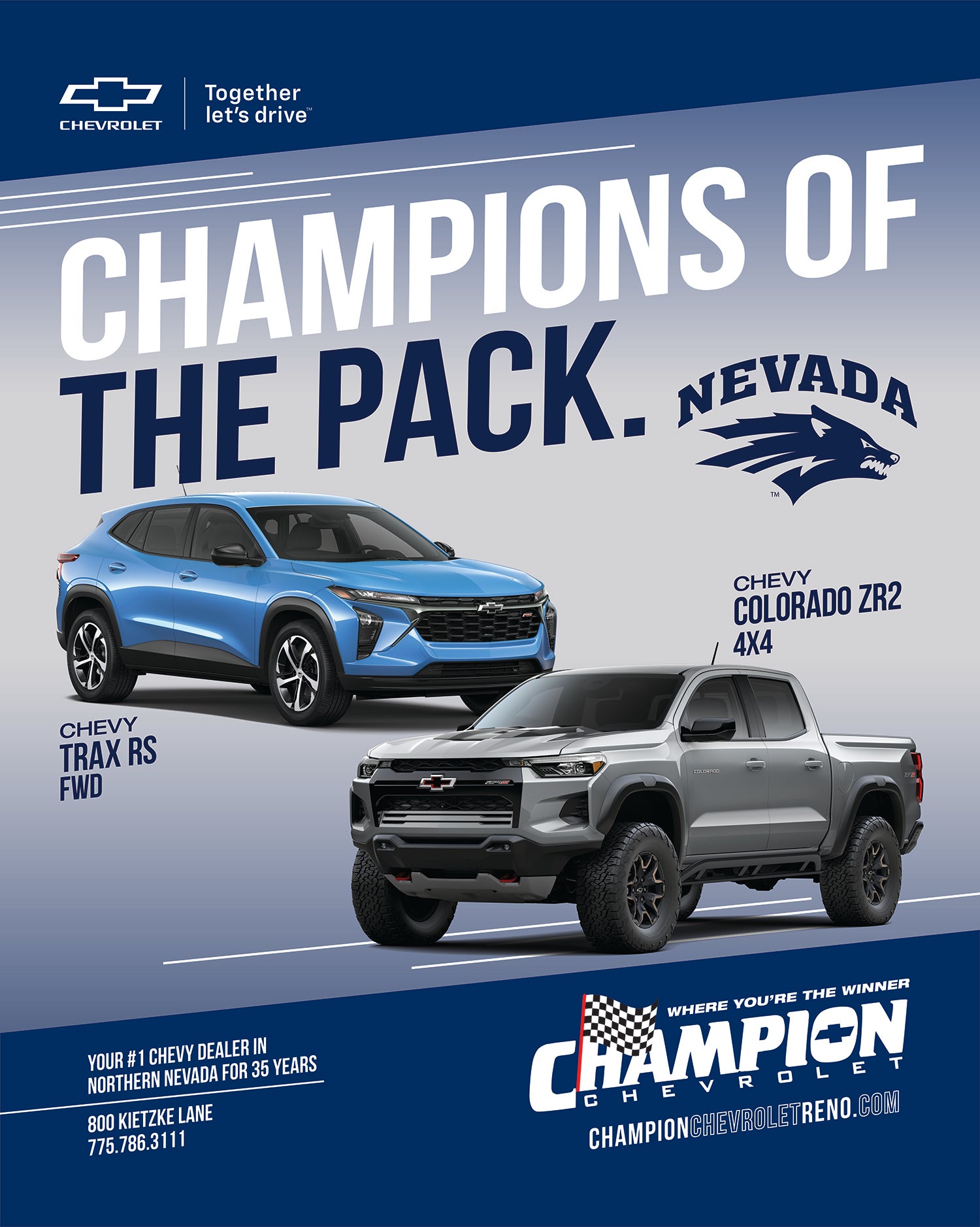 Champion Chevrolet in Reno NV supports Nevada Wolfpack
